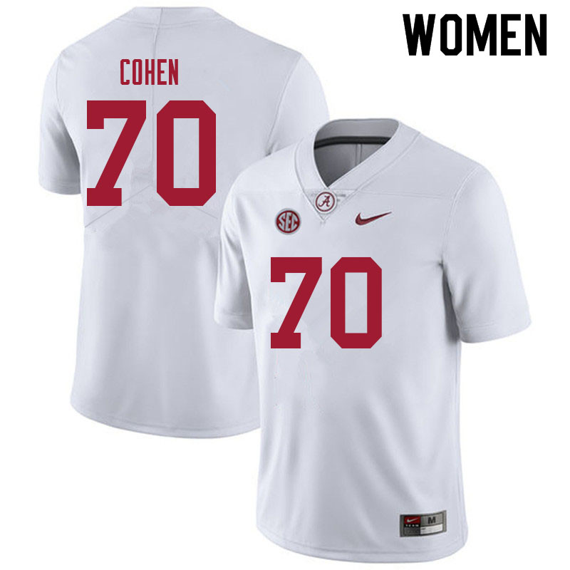 Alabama Crimson Tide Women's Javion Cohen #70 White NCAA Nike Authentic Stitched 2021 College Football Jersey VE16W15NU